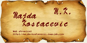 Majda Kostačević vizit kartica